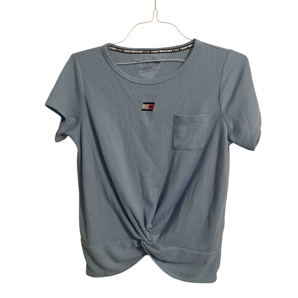 Tommy Hilfiger Blue Textured Knot Tee